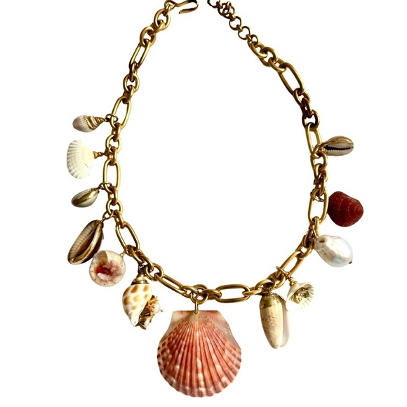 REVOLVE Beach Bound Necklace in Gold Shell Charm Necklace, Brinker + Eliza - Picture 2 of 7